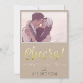  Papier, gelukkig nieuwjaar met foto Feestdagenkaart