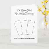 Papier gepersonaliseerd 1e bruiloft Jubileum Kaart (Gele Bloem)