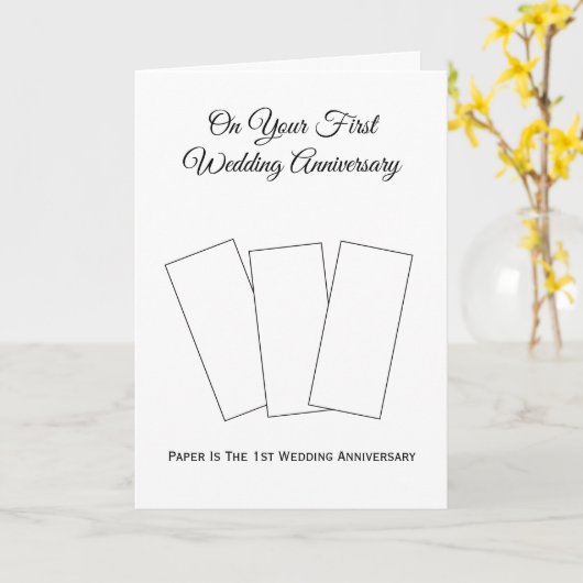 Papier gepersonaliseerd 1e bruiloft Jubileum Kaart (Gele Bloem)