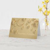 Papier gesneden ramadan lantaarns, maan, bloemen,  kaart (Gele Bloem)