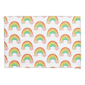 Papier gesneden regenboog en roze wolken kussensloop (Voorkant)