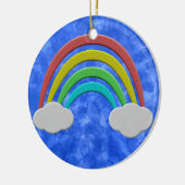  papier gesneden regenboog en wolken Waterverf Keramisch Ornament (Links)