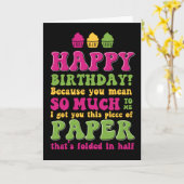 Papier gevouwen op halve Funny Sarcastic Birthday  Kaart (Gele Bloem)