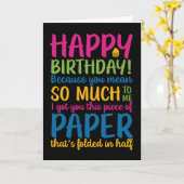 Papier gevouwen op halve grappige dag kaart (Gele Bloem)