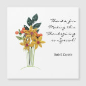 Papier Gewatteerde Bloemen Dank u Magnetische Kaar (Voorkant)