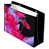 PAPIER GIFT BAGS ZWART MET JAPANSE STROMEN GROOT CADEAUZAKJE (Voorkant Gekanteld)