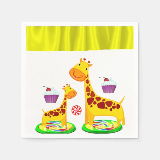 Papier-Giraffe Napkins Servet (Voorkant)