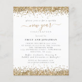 PAPIER | Glam Gold Glitter New Year Eve Invite Flyer (Voorkant)
