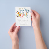 PAPIER | Glitter Funny Deer New Year Party nodigt  Flyer (Hand)