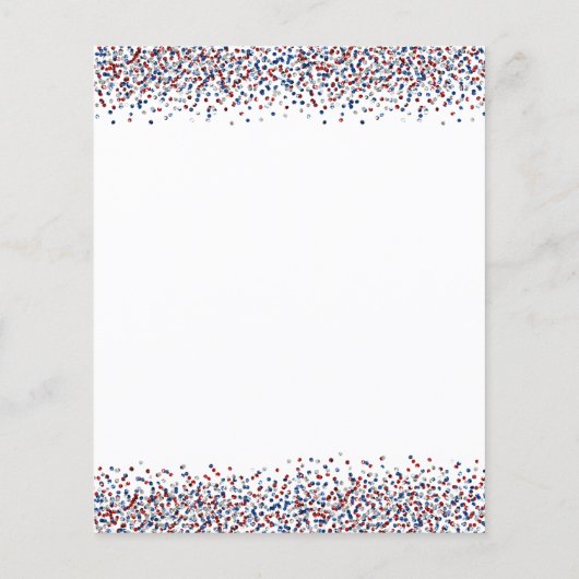 PAPIER Glitter Red Blue Juli 4de Onafhankelijkheid Flyer (Achterkant)
