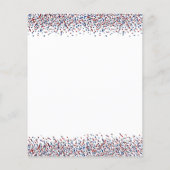 PAPIER | Glitter Red Blue White, 4 juli BBQ Uitnod Flyer (Achterkant)
