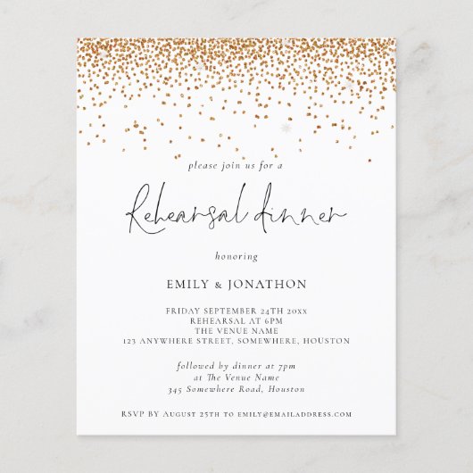 PAPIER | Glitter Wedding Rehearsal Dinner Flyer (Voorkant)