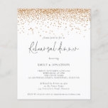 PAPIER | Glitter Wedding Rehearsal Dinner Flyer<br><div class="desc">Een voordelig PAPIER (geen kaart) alternatief ZONDER ENVELOPES bij KLEINERE grootte van 4, 5 x 5, 6 inch en tegen een budgetprijs. (Standaard A6-enveloppen zijn het dichtstbijzijnde formaat dat geschikt is). Glitter Confetti Wedding Rehearsal Dinner. Dit moderne ontwerp heeft elegant informeel setscript voor Rehearsal Dinner en Gold faux glitter Border...</div>