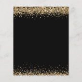 PAPIER | Gold Glitter 21st-uitnodiging voor zwarte Flyer (Achterkant)
