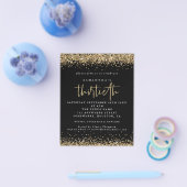 PAPIER Gold Glitter Dertigparty Black Invite Flyer (Enkel)