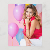 PAPIER | Gold Glitter Foto Sweet 16 Hartelijk dank Flyer (Achterkant)