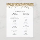 PAPIER | Gold Glitter Hen Weekend Itinerary Invite Flyer (Achterkant)