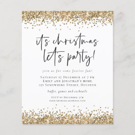 PAPIER | Gold Glitter-kerstfeestfeest Flyer