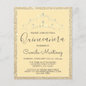 Papier Gold Glitter Monogram Quinceanera Flyer (Achterkant)