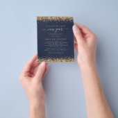 PAPIER Gold Glitter Navy Blue New Year Eve Party Flyer (Hand)