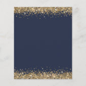 PAPIER Gold Glitter Navy Blue New Year Eve Party Flyer (Achterkant)