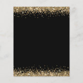 PAPIER | Gold Glitter New Years Eve Black Invite Flyer (Achterkant)