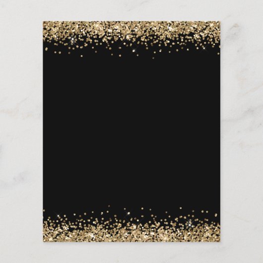 PAPIER | Gold Glitter New Years Eve Black Invite Flyer (Achterkant)