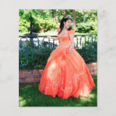 PAPIER | Gold Glitter Photo Quinceañera Hartelijk  Flyer (Achterkant)