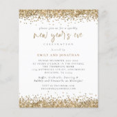 PAPIER | Gold Glitter Script New Years Eve Invite Flyer (Voorkant)