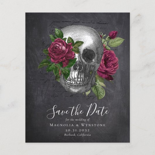 PAPIER Gothic Save the Date | Leisteen Rozen Flyer (Voorkant)