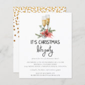 Papier | Gouden Confetti Champagne Let's Party Inv (Voorkant / Achterkant)