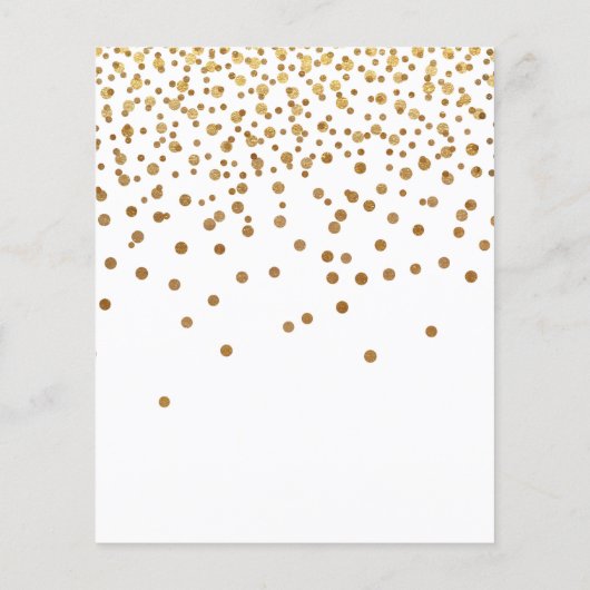 Papier | Gouden Confetti Champagne Let's Party Inv (Achterkant)