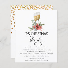 Papier | Gouden Confetti Champagne Let's Party Inv