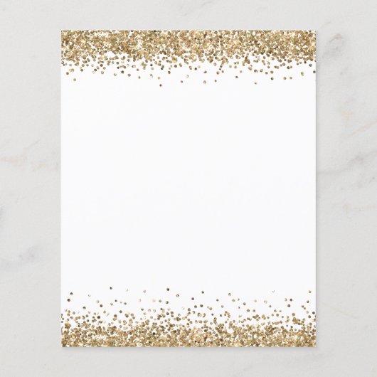 PAPIER Gouden Glitter 2024 Afstuderen Wit Invite Flyer (Achterkant)