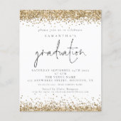 PAPIER Gouden Glitter 2024 Afstuderen Wit Invite Flyer (Voorkant)