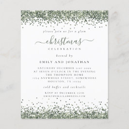 PAPIER | Groene Glitter-kerstfeestdag: witte uitno Flyer
