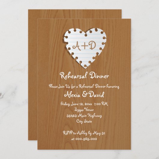 Papier hart op herrepetitie van hout kaart (Voorkant / Achterkant)