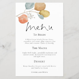 PAPIER | Het moderne Waterverf-wentelingsmenu Flyer