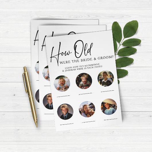 PAPIER Hoe oud waren bruid & bruidegom receptie sp