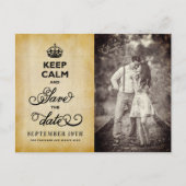  papier houdt kalm en bespaart de datum grappig aankondigingskaart (Voorkant)