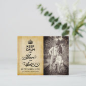  papier houdt kalm en bespaart de datum grappig aankondigingskaart (Staand voorkant)