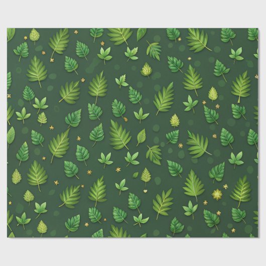 Papier in groene bladeren verpakken (Vlak)
