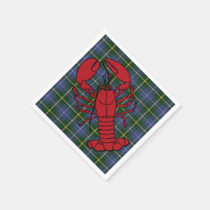 Papier inapkins blauw Nova Scotia Tartanlobster Servet