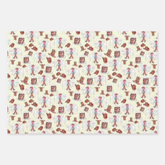 Papier inpakken Cowboy en paard Inpakpapier Vel (Voorkant)