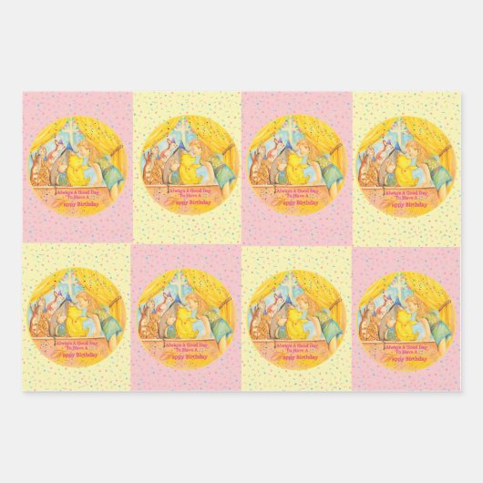 Papier inpakken - Happy Birthday - Winnie-the-Poeh Inpakpapier Vel (Voorkant)