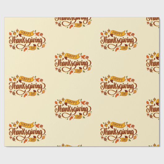 Papier inpakken - Happy Thanksgiving Day (Vlak)