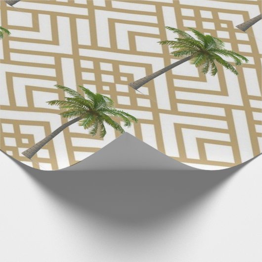 Papier inpakken met Goud Geometrisch Ontwerp en Bo (Hoek)