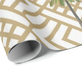 Papier inpakken met Goud Geometrisch Ontwerp en Bo (Rol Hoek)