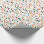 Papier inpakken met leuk en kleurrijk patroon (Hoek)