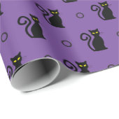 Papier inpakken met zwarte katten voor spookachtig (Rol Hoek)